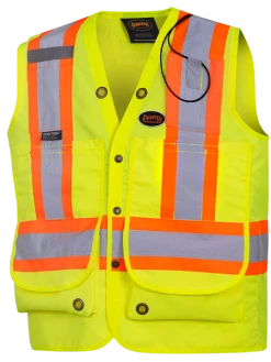 Pioneer CSA Surveyor's/Supervisor's Safety Vest - 600D Poly Oxford With PU Coating | Sizes Small - 5XL Hi-Vis Work Wear