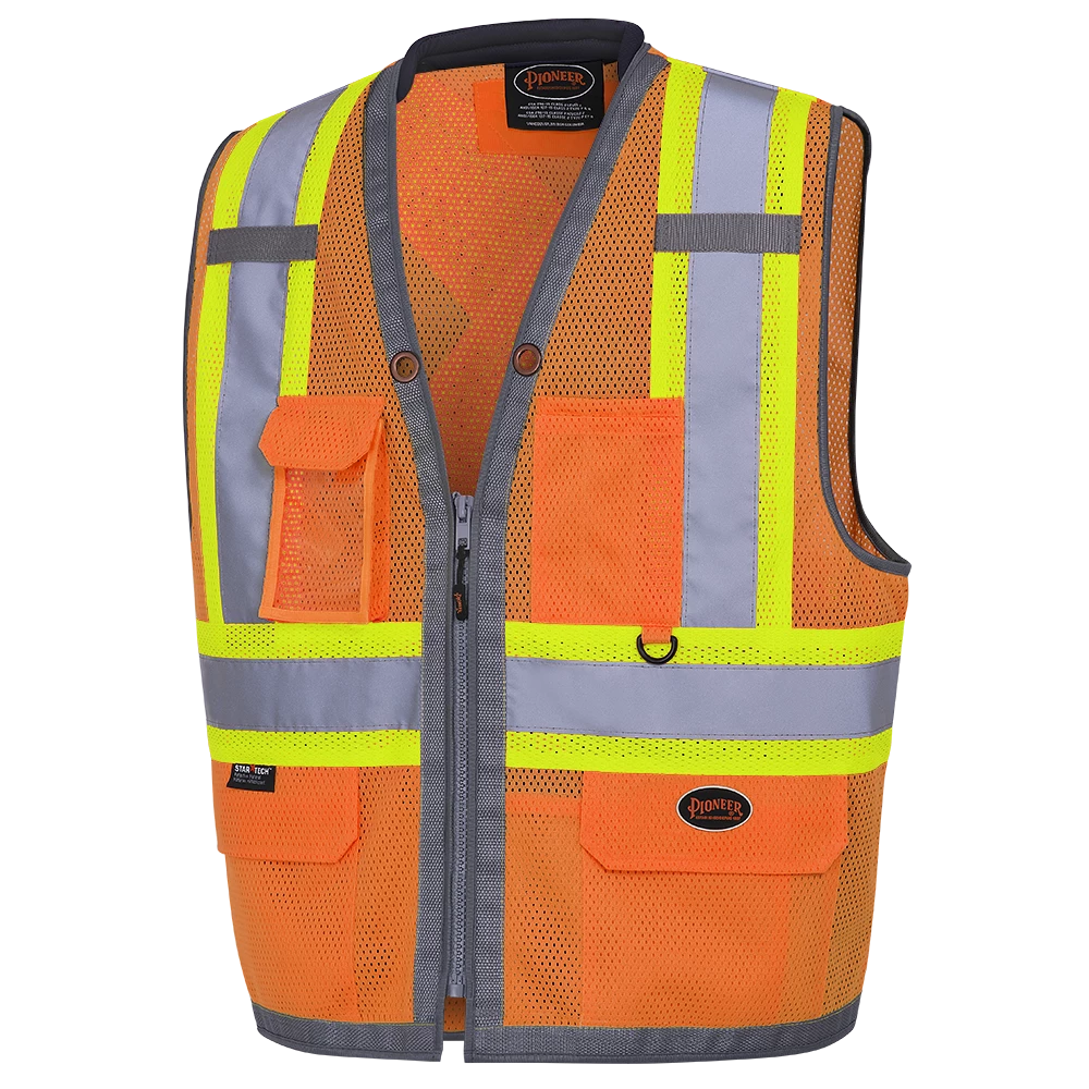 Pioneer "The Rock" Hi Viz Mesh Surveyor's Vest | Sizes Small - 4XL 3 Pioneer "The Rock" Hi Viz Mesh Surveyor's Vest | Sizes Small - 4XL