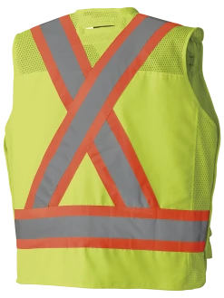 Hi-Vis Work Wear Pioneer Hi Viz Drop Shoulder Poly/Cotton Tear-Away Surveyor's Safety Vest | Sizes Small - 4XL