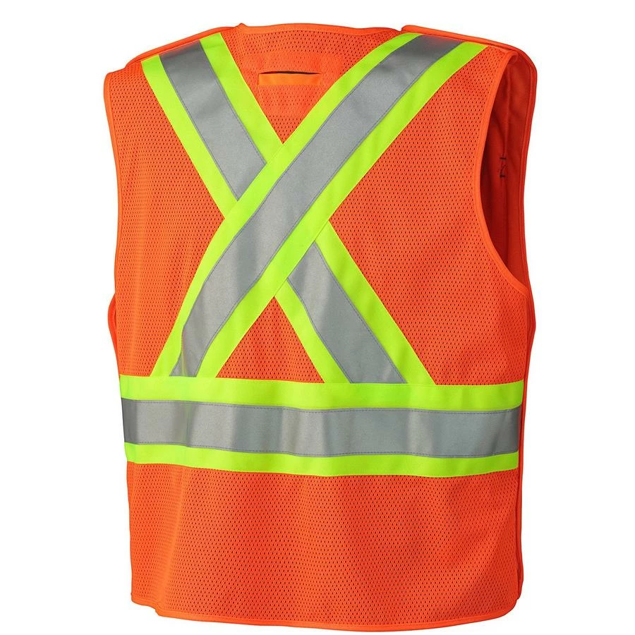 Hi-Vis Work Wear Pioneer Zip-Front Mesh Back Traffic Safety Vest | S-5XL 8 Hi-Vis Work Wear Pioneer Zip-Front Mesh Back Traffic Safety Vest | S-5XL