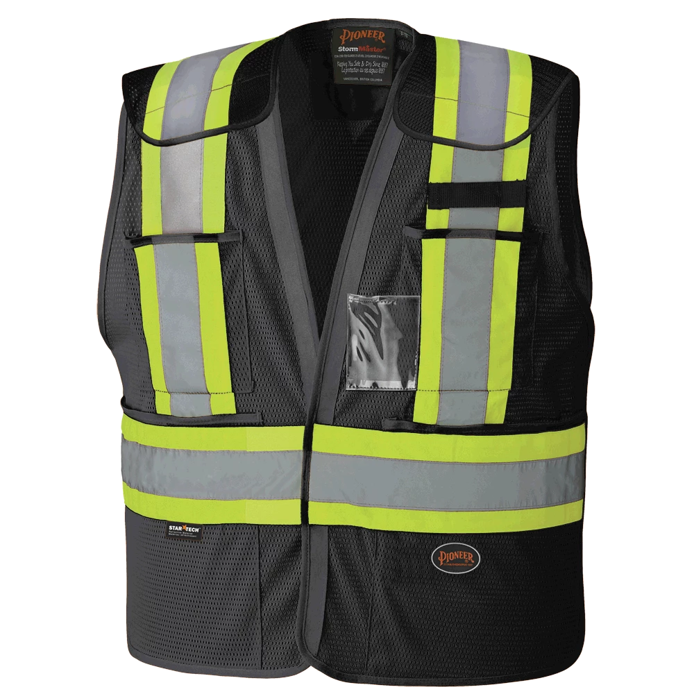 Pioneer Drop Shoulder Safety Tear-Away Vest - Poly Mesh | Black | Sizes Small - 5XL 3 Pioneer Drop Shoulder Safety Tear-Away Vest - Poly Mesh | Black | Sizes Small - 5XL