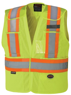 Pioneer Hi Viz Drop Shoulder Safety Tear-Away Vest Poly Mesh | Sizes XXS - 5XL