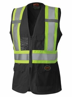 Hi-Vis Work Wear Pioneer Women's Solid Tricot Tear-Away Safety Vest | XS-2XL