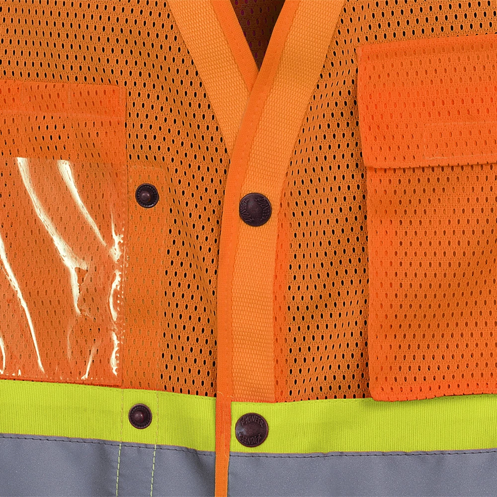 Pioneer Hi Viz Drop Shoulder Safety Vest With Snaps - Poly Mesh | Sizes Small - 5XL 6 Pioneer Hi Viz Drop Shoulder Safety Vest With Snaps - Poly Mesh | Sizes Small - 5XL