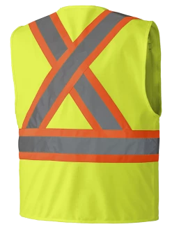 Pioneer Hi Viz Zipper Front Safety Vest - Tricot Poly | Sizes Small - 5XL Hi-Vis Work Wear