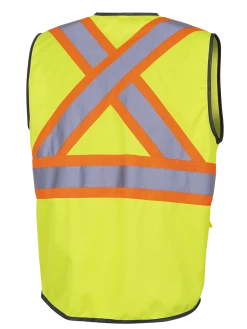 Hi-Vis Work Wear Pioneer Hi Viz Zipper Front Safety Vest | Sizes XS - 5XL