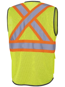 Pioneer Hi Viz Zipper Front Mesh Safety Vest | Sizes XS - 5XL