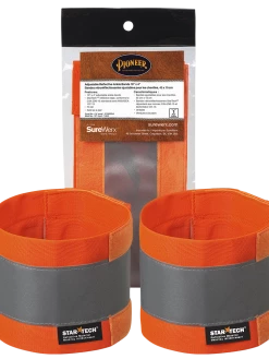 Pioneer Hi Viz 4" Adjustable Reflective Ankle Bands (Pair) | Orange Hi-Vis Work Wear