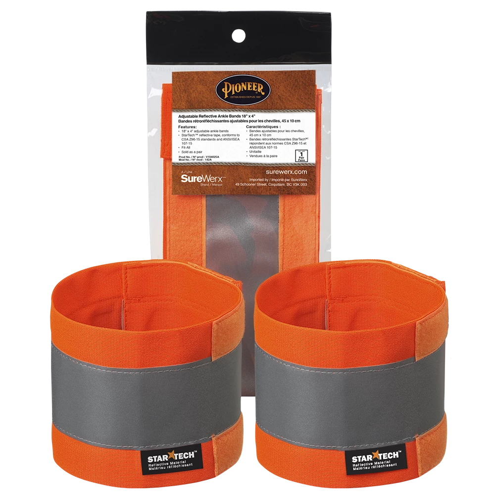 Pioneer Hi Viz 4" Adjustable Reflective Ankle Bands (Pair) Hi-Vis Work Wear 4 Pioneer Hi Viz 4" Adjustable Reflective Ankle Bands (Pair) Hi-Vis Work Wear