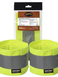 Pioneer Hi Viz 4" Adjustable Reflective Ankle Bands (Pair) | Yellow/Green