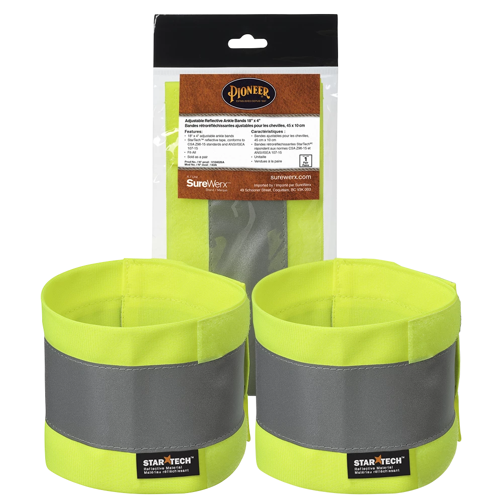 Pioneer Hi Viz 4" Adjustable Reflective Ankle Bands (Pair) Hi-Vis Work Wear 5 Pioneer Hi Viz 4" Adjustable Reflective Ankle Bands (Pair) Hi-Vis Work Wear