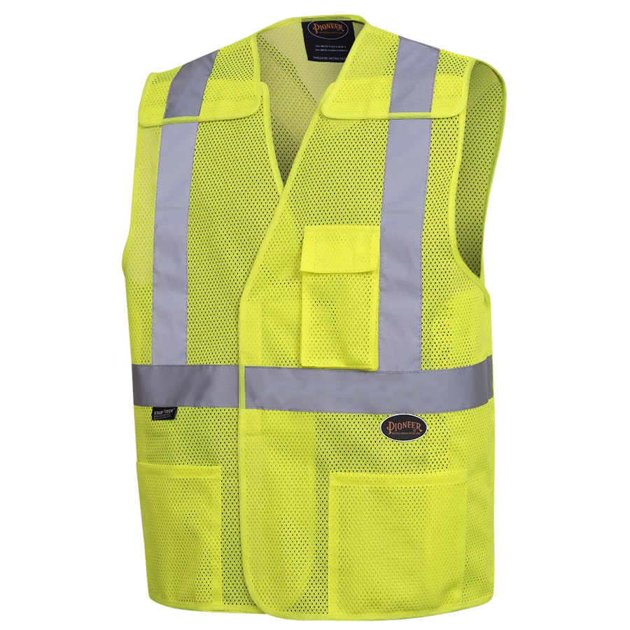 Hi-Vis Work Wear Pioneer Hi Viz Tear-Away Mesh Safety Vest W/ 2" Tape | Sizes Small - 5XL 11 Hi-Vis Work Wear Pioneer Hi Viz Tear-Away Mesh Safety Vest W/ 2" Tape | Sizes Small - 5XL
