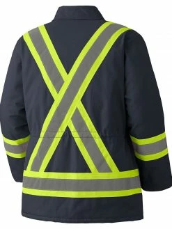 Pioneer Hi Vis Quilted Cotton Duck Winter Work Parka | M-4XL Hi-Vis Work Wear