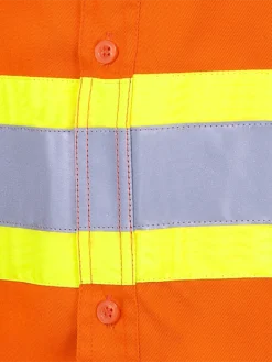 Hi-Vis Work Wear Pioneer Ultra Cool Cotton Twill Button Down Collared Safety Shirt | Orange | Sizes Small - 4XL 9 Hi-Vis Work Wear Pioneer Ultra Cool Cotton Twill Button Down Collared Safety Shirt | Orange | Sizes Small - 4XL