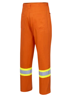 Hi-Vis Work Wear Pioneer Hi Viz Cotton Safety Pants - Ultra Cool/Cotton Twill | Orange | Sizes Waist 30" - 40"