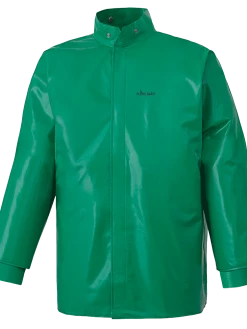Flame Resistant Work Wear Ranpro CA-43® FR Chemical/Acid Resistant Jacket - PVC/Poly | Green | Sizes Small - 4XL