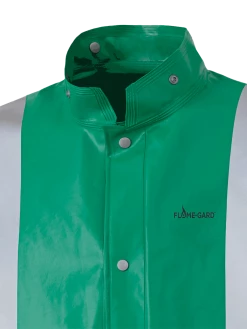 Flame Resistant Work Wear Ranpro CA-43® FR Chemical/Acid Resistant Long Safety Coat - PVC/Poly | Green | Sizes Small - 3XL