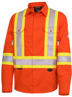 Pioneer FR-TECHÂŽ FR/ARC Rated 7 Oz Hi Viz Safety Shirt - 88/12 | Orange | Small - 4XL