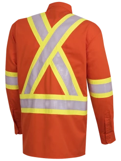 Pioneer FR-TECH® FR/ARC Rated 7 Oz Hi Viz Safety Shirt - 88/12 | Orange | Small - 4XL