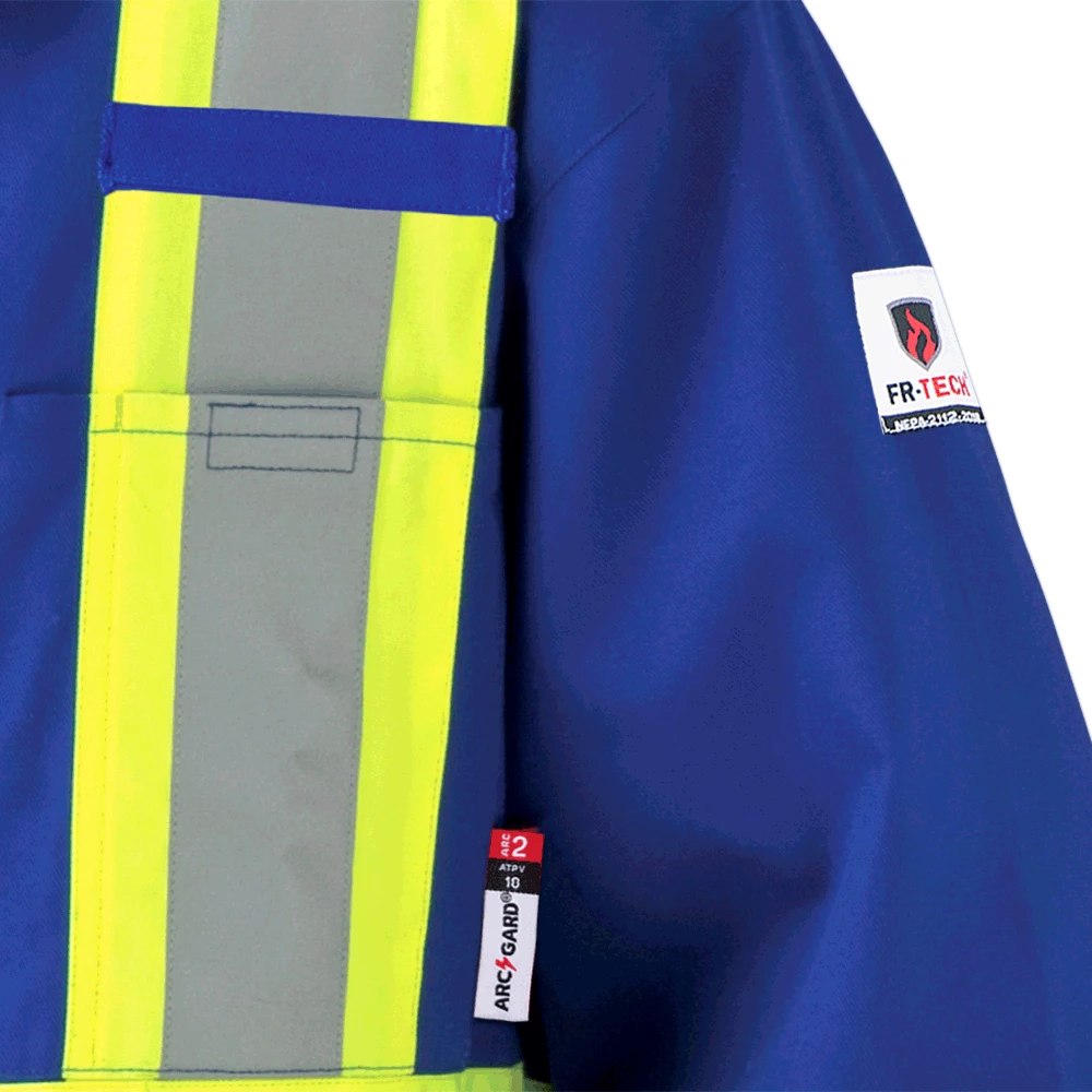Pioneer FR-TECH® FR/ARC Rated 7 Oz Safety Coveralls | 88/12 Ctn/Nylon | Royal Blue | Sizes 36 - 60 Flame Resistant Work Wear 6 Pioneer FR-TECH® FR/ARC Rated 7 Oz Safety Coveralls | 88/12 Ctn/Nylon | Royal Blue | Sizes 36 - 60 Flame Resistant Work Wear
