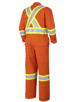 Flame Resistant Work Wear Pioneer FR-TECH® FR/ARC Rated 7 Oz Hi Viz Safety Coveralls 88/12 | Orange | Sizes 36 - 60
