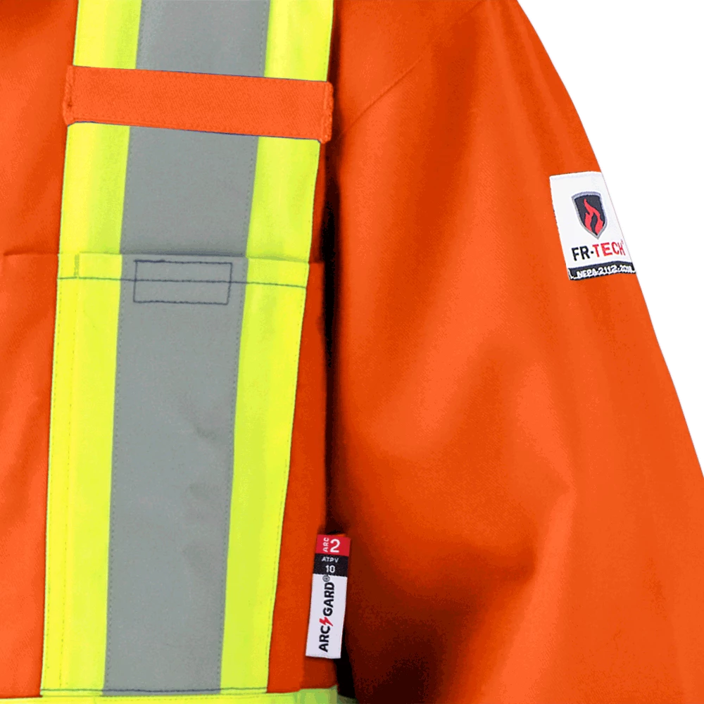 Flame Resistant Work Wear Pioneer FR-TECH® FR/ARC Rated 7 Oz Hi Viz Safety Coveralls 88/12 | Orange | Sizes 36 - 60 7 Flame Resistant Work Wear Pioneer FR-TECH® FR/ARC Rated 7 Oz Hi Viz Safety Coveralls 88/12 | Orange | Sizes 36 - 60