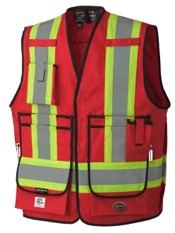 Flame Resistant Work Wear Pioneer FR-TECH® 88/12 FR/ARC Rated Surveyor's Safety Vest 7 Oz | Sizes S - 4XL