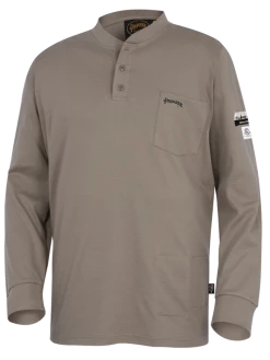 Flame Resistant Work Wear Pioneer 100% Cotton FR Interlock 7 Oz. Henley Shirt | Sizes S - 5XL 8 Flame Resistant Work Wear Pioneer 100% Cotton FR Interlock 7 Oz. Henley Shirt | Sizes S - 5XL