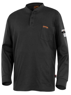 Flame Resistant Work Wear Pioneer 100% Cotton FR Interlock 7 Oz. Henley Shirt | Sizes S - 5XL