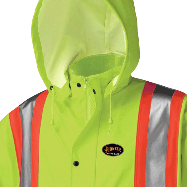 Pioneer FR WATERPROOF SFTY LONG COAT | PU STRETCH / DET. HOOD | Sizes S - 5XL 7 Pioneer FR WATERPROOF SFTY LONG COAT | PU STRETCH / DET. HOOD | Sizes S - 5XL