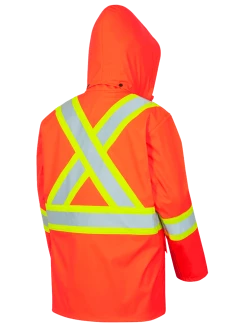 Flame Resistant Work Wear Pioneer FR/PU Hi Viz Waterproof Safety Jacket With Pockets | Orange | Sizes XS - 7XL 8 Flame Resistant Work Wear Pioneer FR/PU Hi Viz Waterproof Safety Jacket With Pockets | Orange | Sizes XS - 7XL