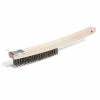 Cleanflow Maintenance Supplies Wire Scratch Brush - 14" Wooden Handle - With Scraper