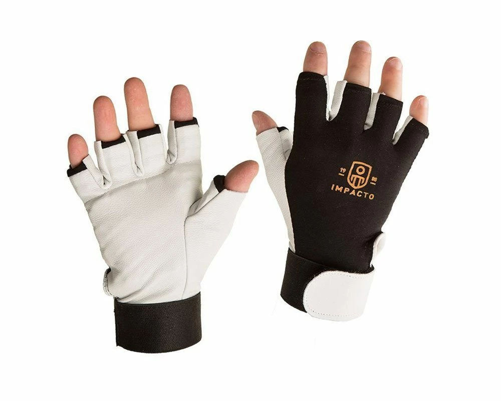 Impacto Anti-Vibration Pearl Leather Series Half Finger Glove With Air Glove® Technology Work Gloves 3 Impacto Anti-Vibration Pearl Leather Series Half Finger Glove With Air Glove® Technology Work Gloves