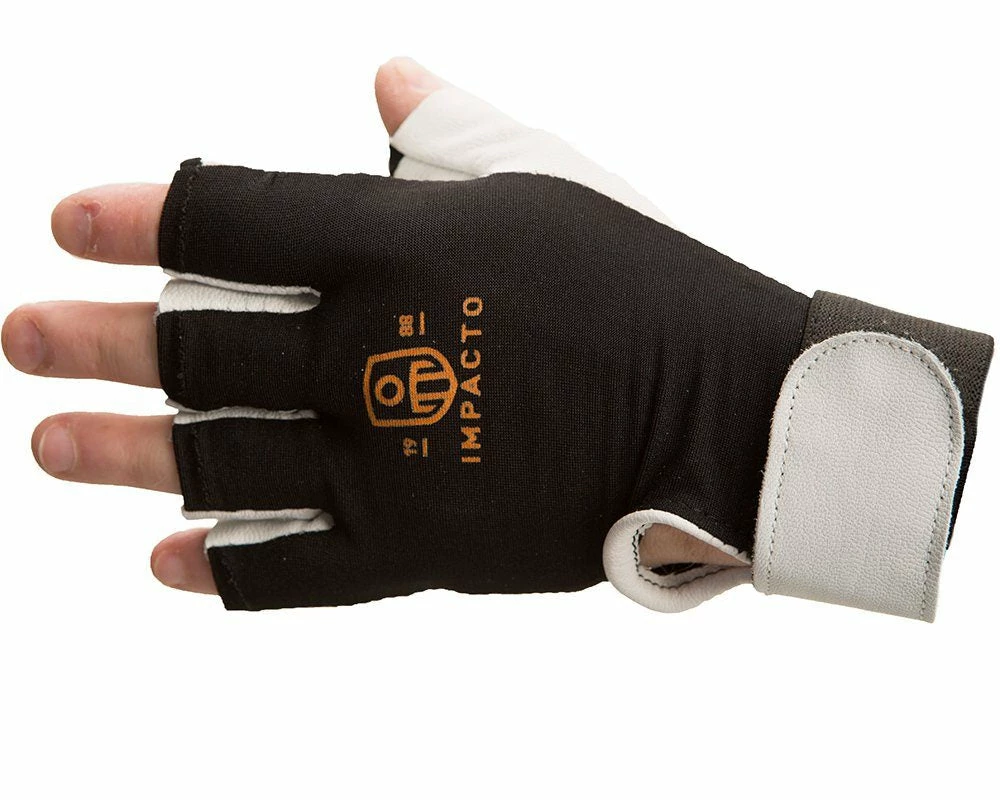 Impacto Anti-Vibration Pearl Leather Series Half Finger Glove With Air Glove® Technology Work Gloves 4 Impacto Anti-Vibration Pearl Leather Series Half Finger Glove With Air Glove® Technology Work Gloves