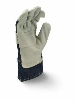 Radians Denim Back Cowhide Palm Leather Work Gloves - Pack Of 12 Pairs 7 Radians Denim Back Cowhide Palm Leather Work Gloves - Pack Of 12 Pairs