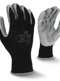 Work Gloves Radians Lightweight Polyester Glove With Smooth Nitrile Palm - Pack Of 12 Pairs