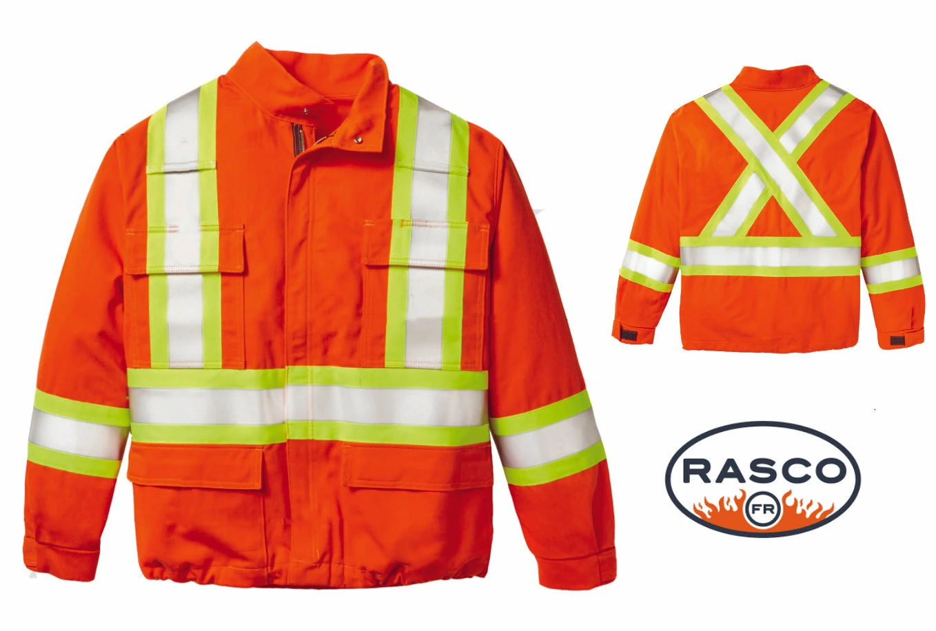 Flame Resistant Work Wear Rasco FR Hi Vis Unlined Bomber Jacket | Orange | S-5XL 3 Flame Resistant Work Wear Rasco FR Hi Vis Unlined Bomber Jacket | Orange | S-5XL