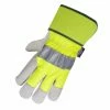 Horizon Hi-Vis Cowhide Thinsulate Lined Winter Gloves | Yellow | Pack Of 6 Pairs Work Gloves