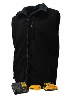 DeWalt Workwear Work Wear DEWALT® Men's Heated Reversible Fleece Vest Kitted With Battery | Sizes S - 3XL