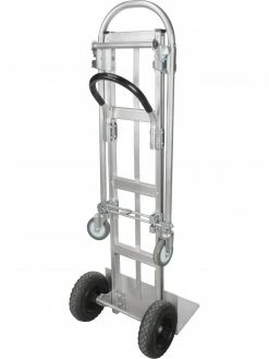 Kleton Material Handling Facility Equipment Convertible Aluminum Hand Truck - Flat Free Wheels - 800 Lbs Capacity