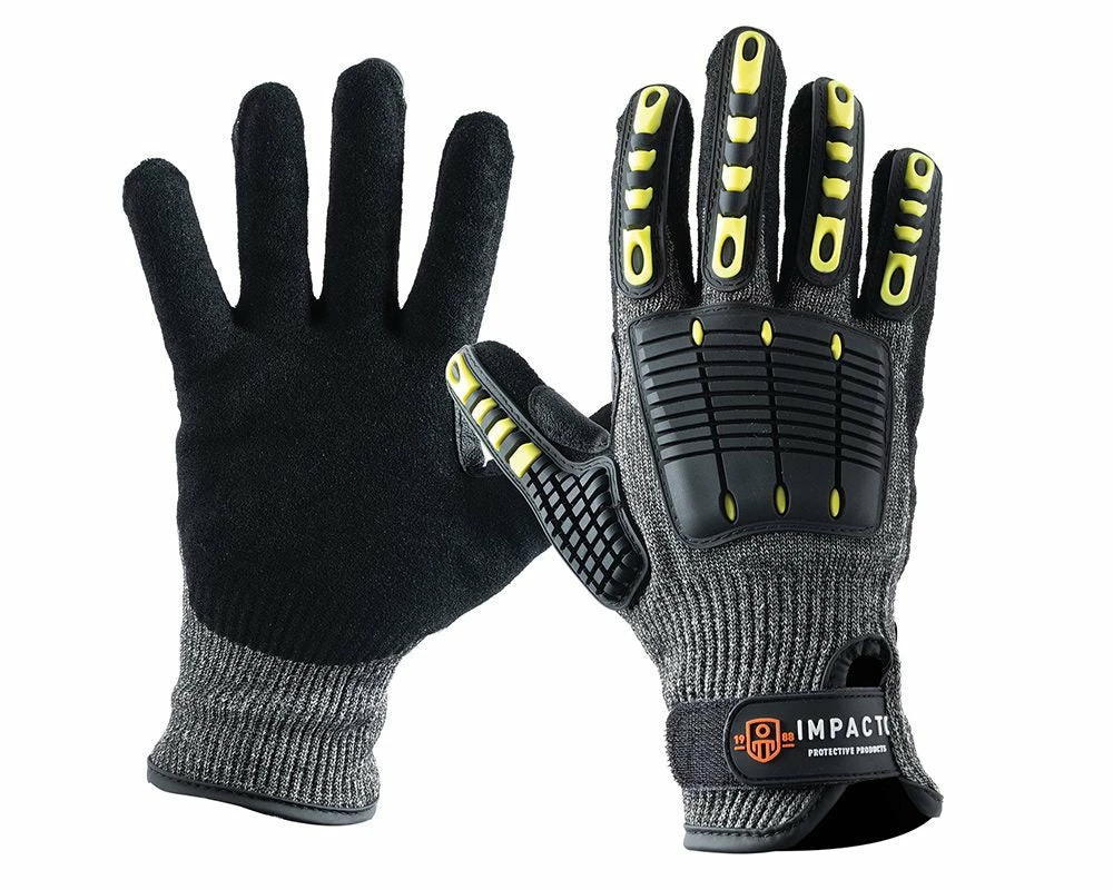 Work Gloves Impacto Back Tracker Blade Series Heavy Duty Anti-Impact Cut Resistant Mechanic's Gloves (Cut Level 5) 3 Work Gloves Impacto Back Tracker Blade Series Heavy Duty Anti-Impact Cut Resistant Mechanic's Gloves (Cut Level 5)