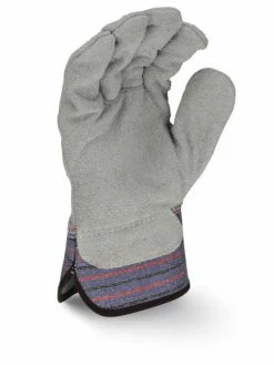 Work Gloves Radians Full Coverage Split Cowhide Leather Work Glove W/ Rubberized Safety Cuff - Pack Of 12 Pairs