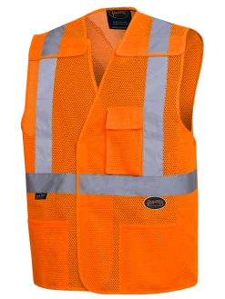Hi-Vis Work Wear Pioneer Hi Viz Tear-Away Mesh Safety Vest W/ 2" Tape | Sizes Small - 5XL