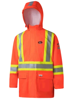 Pioneer 5880 Hi Vis FR PU/Cotton Rain Jacket | XS-4XL