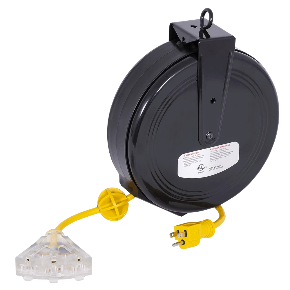 Lighting Startech Steel Retractable Extension Cord Reel - SJTW 14/3 - Triple Outlet - 30 Ft Length 3 Lighting Startech Steel Retractable Extension Cord Reel - SJTW 14/3 - Triple Outlet - 30 Ft Length