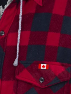 Pioneer Quilted Polar Boa Fleece Lined Zip-Up Hooded Shirt | S - 4XL