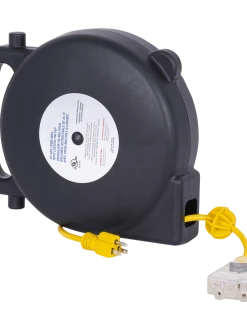 Startech ABS Retractable Extension Cord Reel - SJTW 14/3 - Triple Outlet - 45 Ft Length Lighting