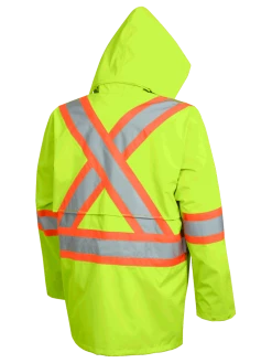 Pioneer The Rock 300D Oxford Polyester Waterproof Safety Rain Jacket | S-5XL Hi-Vis Work Wear