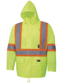 Hi-Vis Work Wear Pioneer 150D Oxford Poly/PVC Hi Vis Rain Suit | S-4XL