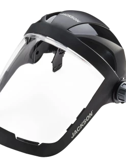Jackson Safety Personal Protective Equipment Jackson Quad 500Ž Series Hard Hat Mountable Complete Faceshield With 370 Speed Dial⢠Ratchet Adjustment - Clear